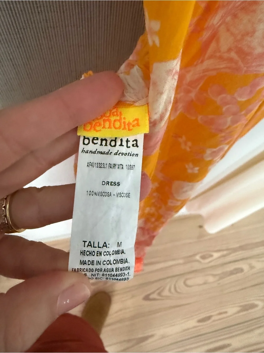 Agua Bendita Fairy Mita Maxi Dress | Patchwork Bird & Citrus Print | Size M - Picture 16 of 16